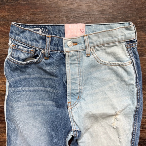 Revice Distressed Colorblock 2 Tone Denim Jeans sz 27 - Picture 7 of 11